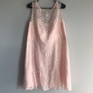 David’s Bridal Bridesmaid Pale Pink Lace Dress